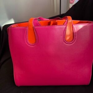 Melle bianco Vibrant Pink and Orange Shoulder Bag
